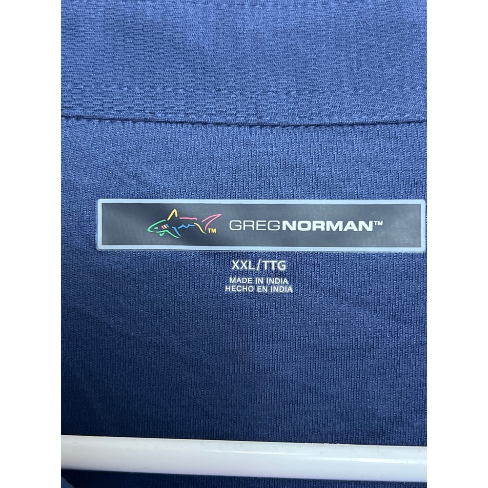 Greg Norman Mens XXL Navy Blue Long Sleeve Polo Shirt UPF 30 UV Protection New - Picture 2 of 9